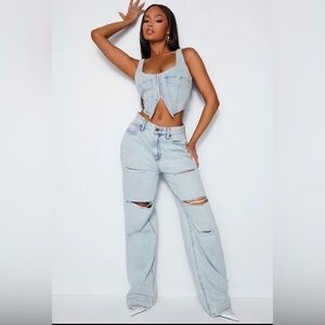 NWT - High Rise Wide Leg Jeans - Fashion Nova